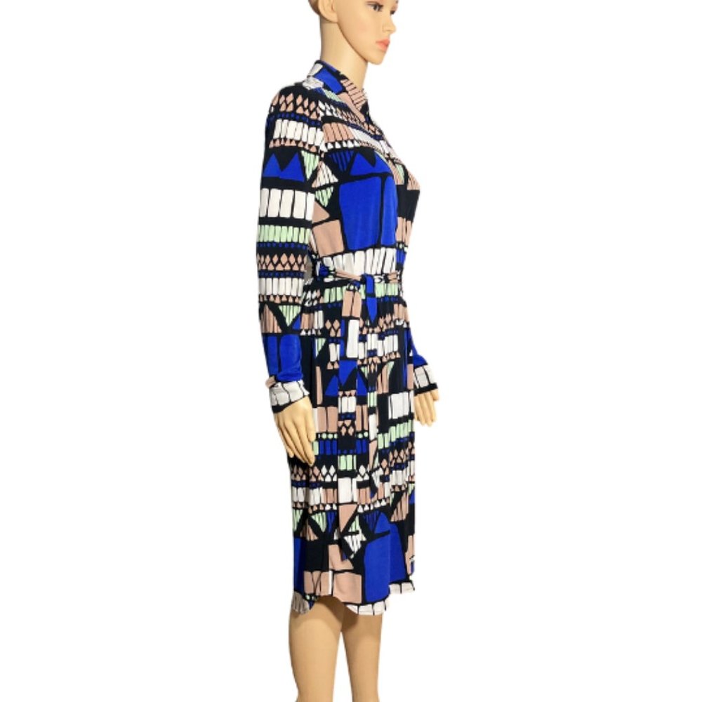 Tibi Multicolored Button Down Long Sleeve Dress- S - image 2